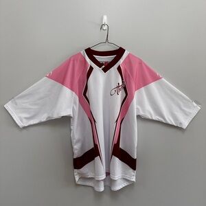 Womens Pink & White Graphic Thor Jersey Motocross ATV